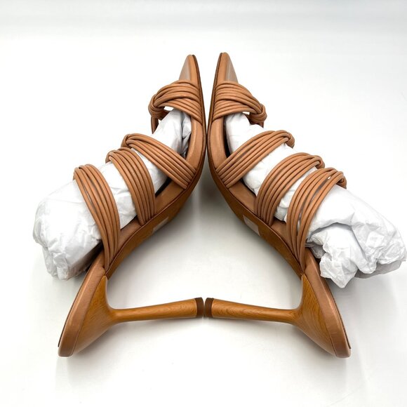 Joie Womens Size 6.5 Olive Brown Leather Strappy Square Toe Sandals Heels Shoes - Picture 8 of 15